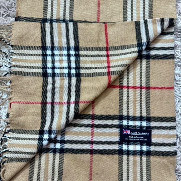 Accessories - Classic Tan Plaid Cashmere Scarf